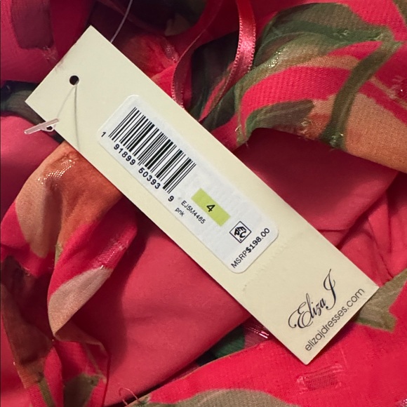 Eliza J Women's Floral Printed Sleeveless Tie-Waist Chiffon Halter Gown 4 New - Picture 7 of 8